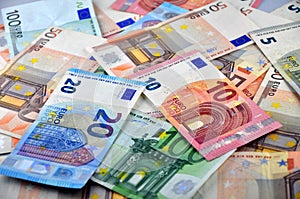 Euro banknotes background