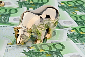 Euro banknotes. Bull and Bear