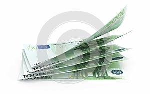 100 euro banknotes close-up