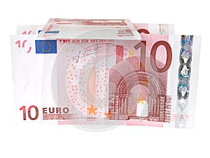 Euro banknotes closeup