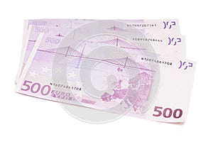 Euro banknotes money European currency including 500 euros