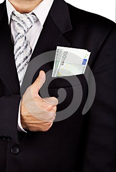 Euro banknotes in a pocket photo