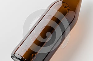 Euro beer bottle mockup. Closeup