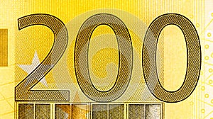 200 euro bill on macro.