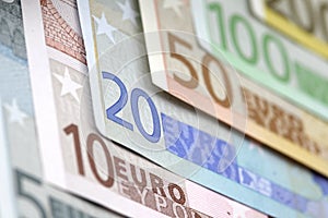 Euro bills background