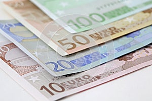 Euro bills background