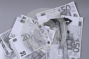 Euro and British Pound background