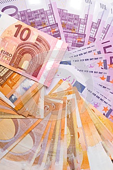 euro cash background closeup