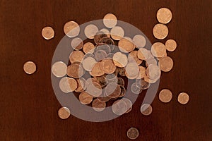 Euro cents on the table