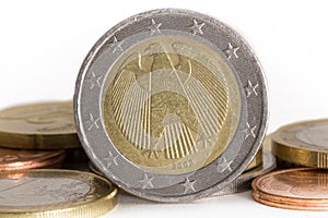 Euro coin with eagle photo