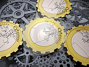 Euro coin gears photo