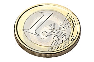 Euro Coin Isolated Angle