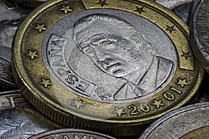 Euro Coin Juan Carlos I King of Spain Macro Shot Eye Contact
