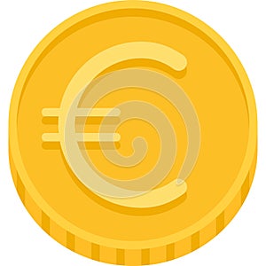 Euro coin, official currency of member states of the European Union