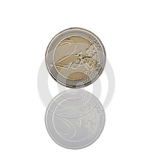 2 Euro Coin Reverse with reflection