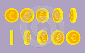 Euro coin rotating gif animation sprite sheet photo