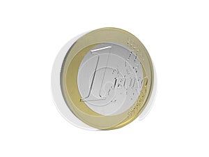 Euro Coin on White Background