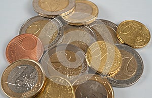 Euro coins all sizes