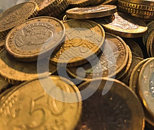 Euro Coins Background. Economy image.