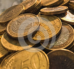 Euro Coins Background. Economy image.