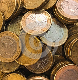 Euro Coins Background. Economy image.