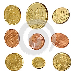 Euro Coins Collection Isolated