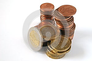 Euro coins isolated