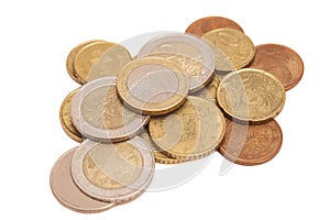 Euro coins isolated