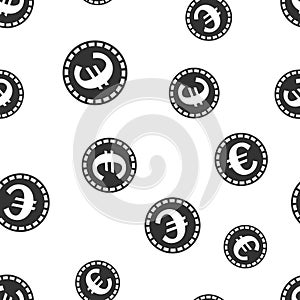 Euro coins money seamless pattern background icon. Business flat