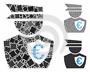 Euro commissioner Composition Icon of Irregular Pieces photo