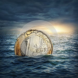 Euro crisis concept