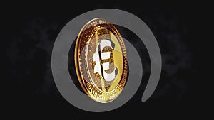 Euro cryptocurrency 3d hand coin toss