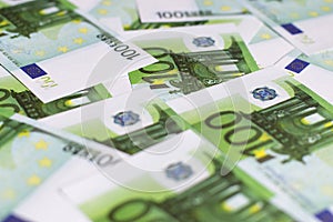 Euro currency, background image, hundreds of green photo