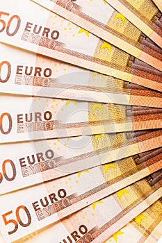 Euro currency fan detail