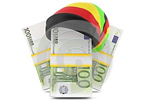 Euro currency with rasta hat