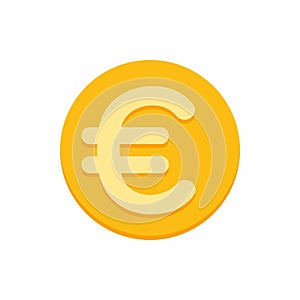 Euro currency symbol on gold coin