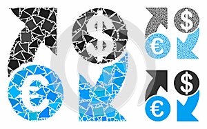 Euro Dollar exchange arrows Mosaic Icon of Tuberous Items