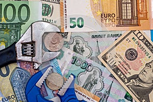 Euro and dollar ruble