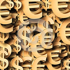 Euro dollar symbol patten