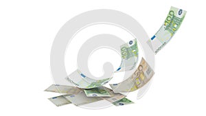 euro euros money banknotes falling fall - 3d rendering