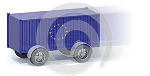 Euro Flag Shipping Container with wheels