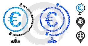Euro Globe Mosaic Icon of Round Dots