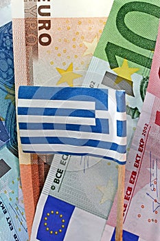 Euro and Greek flag
