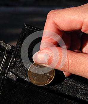 Euro,hand and wallet