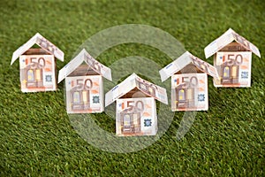 Euro Houses On Grassy Land