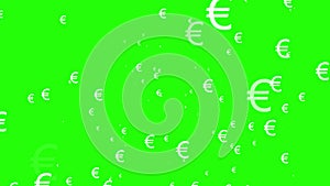 euro icon falling animated rain dollar symbol euro green screen video chroma key euro symbol falling rain