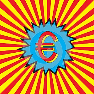 Euro icon in the pop art explosion