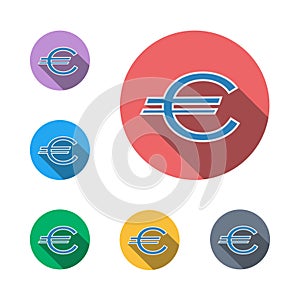 Euro icon symbol flat graphic symbol