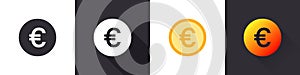 Euro icons. Euro sign. Money symbols. Flat icons in a different style. Vector illustration