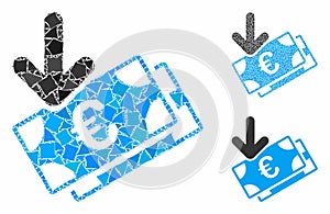 Euro income banknotes Composition Icon of Unequal Elements